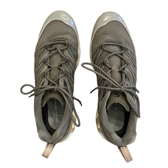 Salomon XT-6 Expanse Ltr Sneaker Mens 10.5 Women 11.5 Leather Bungee Almond Wren - Picture 7 of 13